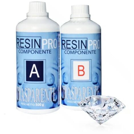 BRICOLEGNOSTORE Resina epossidica trasparente atossica multiuso per colata da 800 g resin pro