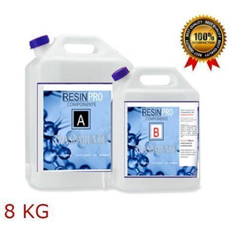 RESINA EPOSSIDICA ULTRA TRASPARENTE / MULTIUSO 8 KG – Effetto acqua cristallina, per creazioni artistiche, gioielli, oggetti decorativi, rivestimenti e modellazioni – assistenza tecnica in italiano