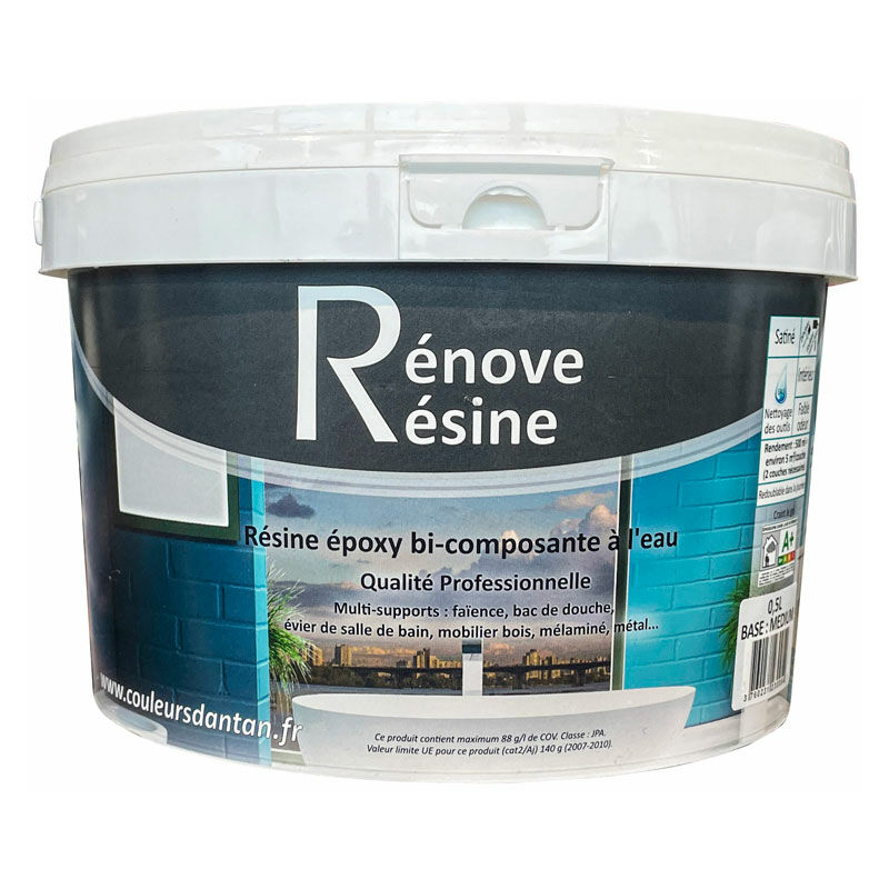 Résine colorée multisupport Renove Resine - ral 5010 Bleu gentiane - 0.5L - Idéale carrelage, baignoire, évier, mélaminé, bois, métal...