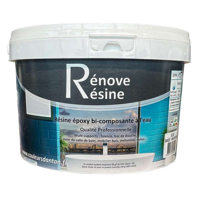 Résine colorée multisupport Renove Resine - ral 6016 Vert turquoise - 0.5L - Idéale carrelage, baignoire, évier, mélaminé, bois, métal...