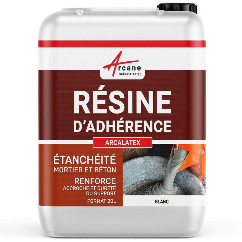 Arcane Industries - Résine d'accrochage mortier et béton : arcalatex - 20 l