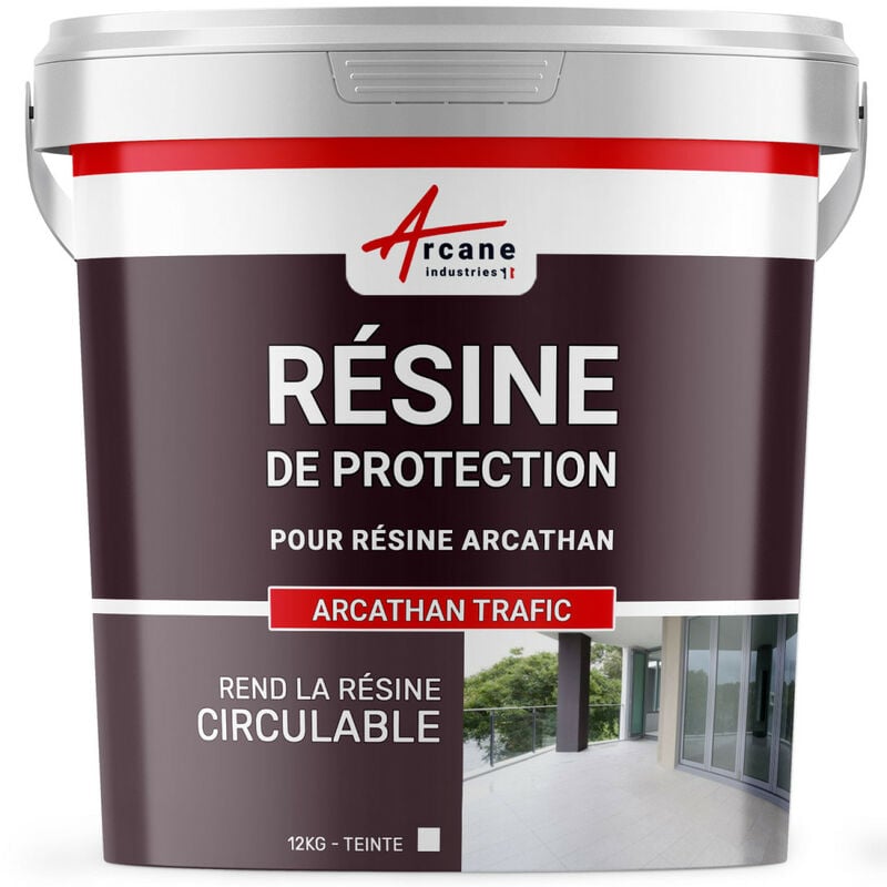 Arcane Industries - Résine de finition circulable polyurethane pour etancheite toiture plate arcathan trafic - 12 kg Blanc