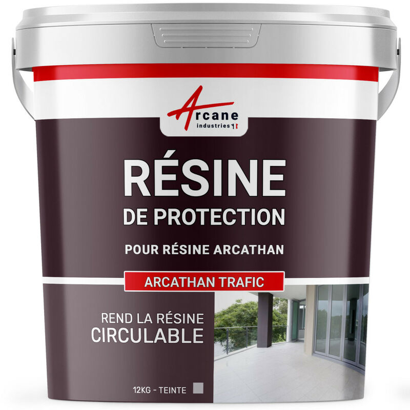 Arcane Industries - Résine de finition circulable polyurethane pour etancheite toiture plate arcathan trafic - 12 kg Gris