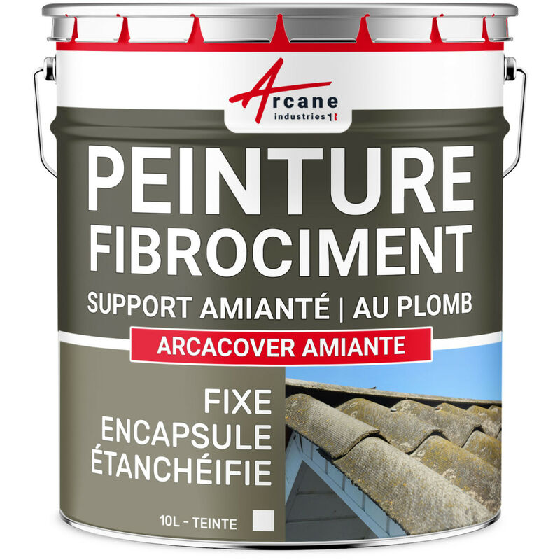 Arcane Industries - Peinture fibro ciment pour encapsulage support amiante / plomb : arcacover amiante - 10 l Blanc