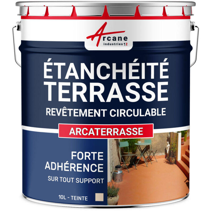 Arcane Industries - tanchéité Terrasse : Peinture Sol Extérieur arcaterrasse Produit Imperméable - 10 l Sable