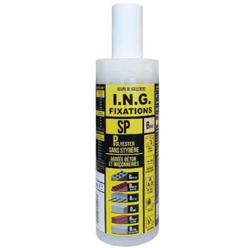 Inglese Francois - Résine di / sp - Résine 170 ml sp + tiges filetées (diamètre 8x100) - Coloris: beige