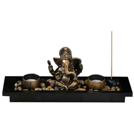 Résine Éléphant Jardin Roche Porte-Bougie, Décoration Extérieure pour Espace Harmonieux, Support Bougie Animalier, Art de Jardin Zen, Ornement Paysager.