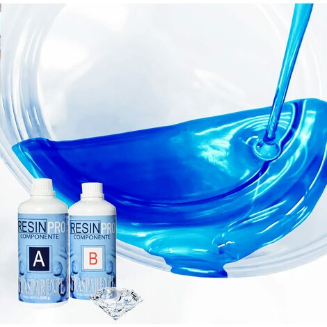Résine époxy transparente 800 gr – Effet eau cristalline – Pour créations artistiques, bijoux, revêtements, modelage – Haute résistance mécanique – Resin Pro