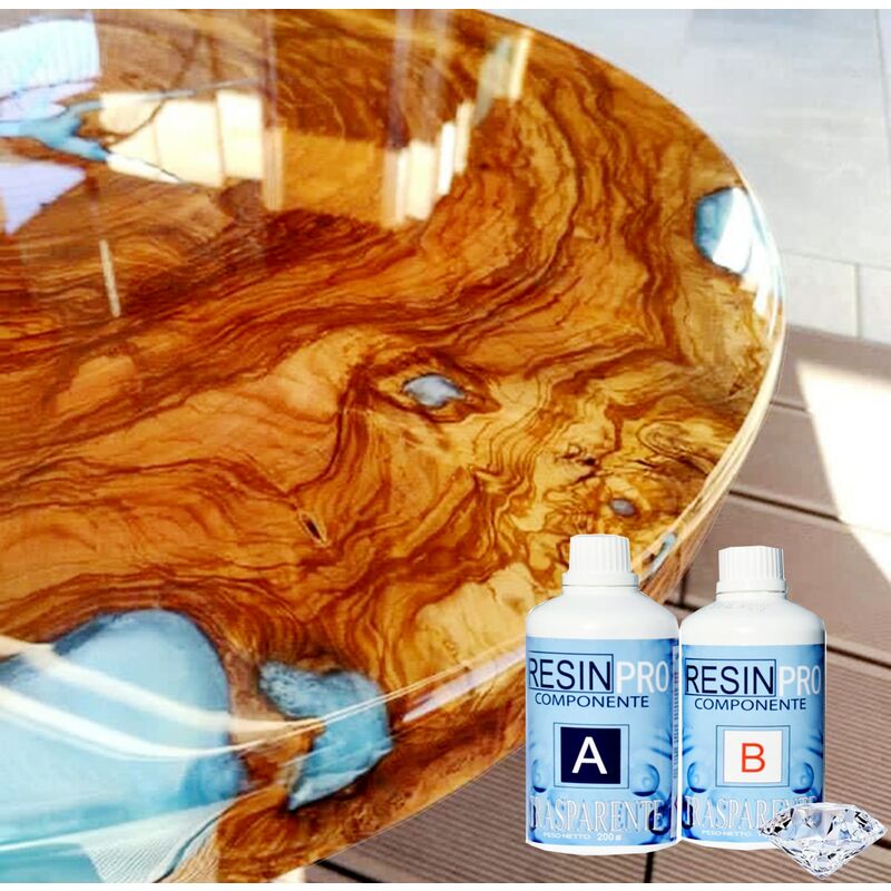 Resin Pro - resine epoxy ultra transparent / multiusage 320 gr effet eau cristalline, pour créations artistiques, de bijoux, d'objets décoratifs,