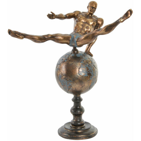Résine Figur 29x16x33 Gymnast Gold gealtertes Harz mehrfarbige Farbmaterialfamilien Figuren Détails Details
