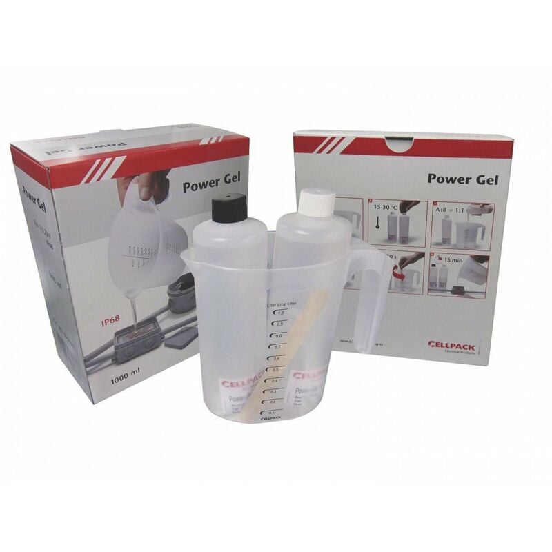 Résine Gel bi-composant Power Gel 1000ml pour boite électrique Cellpack