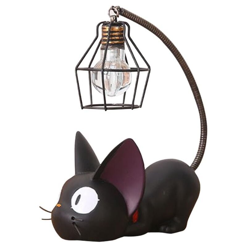 Résine Motif chat lampe Creative lumière de nuit Table de chevet Lampes pour lire (fil de fer Abat-jour) -rapanda