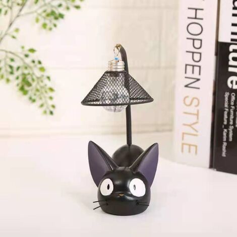 Résine Motif chat lampe Creative lumière de nuit Table de chevet Lampes pour lire (fil de fer Abat-jour)