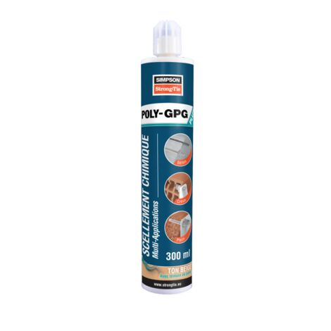 Résine multi-applications avec témoin de pose POLY-GPG PLUS 300ml couleur pierre beige
