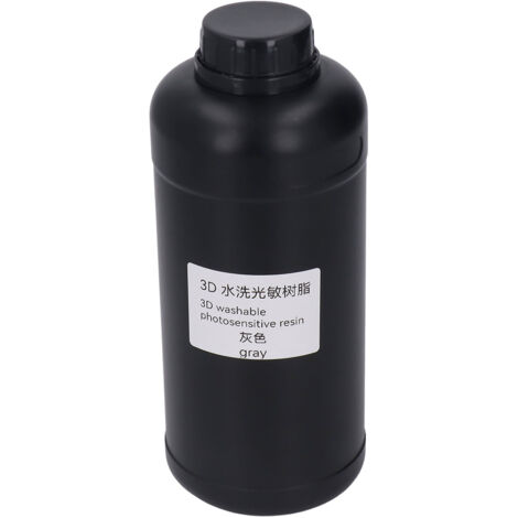Résine photopolymère 3D 1000ml haute résistance, lavable à l'eau, pour imprimantes LCD/DLP, couleur gris universel
