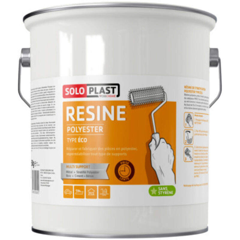 R&eacute;sine polyester &Eacute;co Soloplast Cond.: Pot de 5 kg sans durcisseur