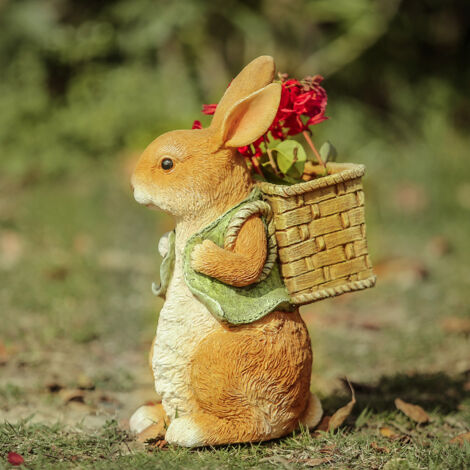Résine pot de fleur simulation lapin balcon cour jardin extérieur décoration-retour panier lapin