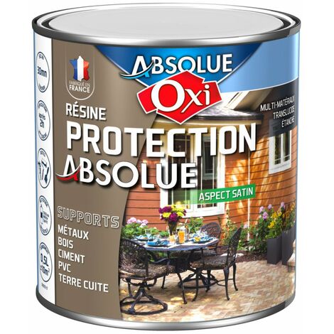 Protection absolue satin 0,5 L – Résine acrylique-alkyde pour extérieur – Résiste aux UV, humidité et salissures – Séchage rapide 30 min – OXI - Satin05l