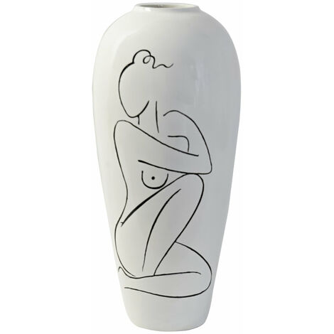 Résine Vase 34x34x73.5 Frau abstraktes abstraktes Harzmaterial mehrfarbige Farbfamilie Vasen Details