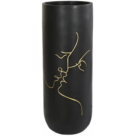 Résine Vase 35x35x90 Schwarzer Schwarz Kuss Harz mehrfarbiger Farbmaterial Vase Family Details