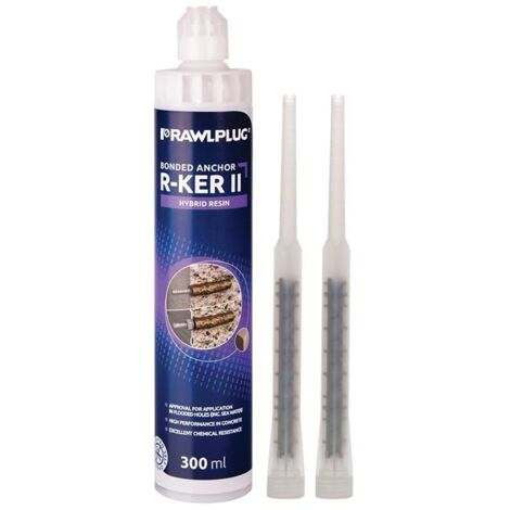 Résine vinylester hybrid R-KER II haute performance pour le béton fissuré et non fissuré ATE Option 1 cartouche de 300ml - RAWL