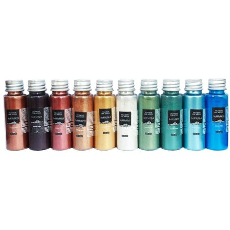 ResinPro – 10 x 10 GR SAHARA Pigmenti Mica – Kit di 10 pigmenti metallici ad effetto, compatibili con resina epossidica, poliuretano, acrilico, vernici e creazioni artistiche multicolore