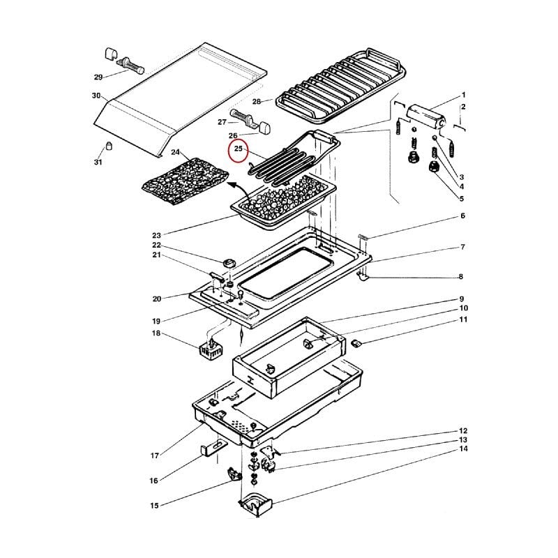 Resistance barbecue 230V. 2400W pour table de cuisson...