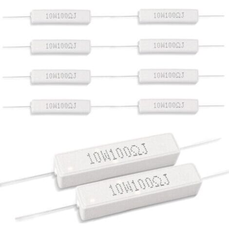 Résistance céramique 100 Ω 10 W – Lot de 10 pièces, tolérance 5 %, idéale pour projets bricolage et expériences électroniques