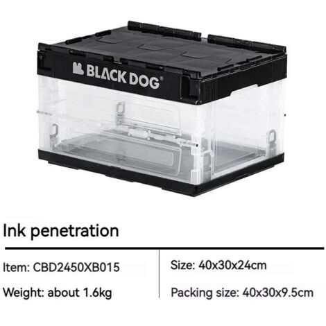 (Résistant à l'encre) Boîte de rangement extérieure pliable en PP 50L pour le camping et les voyages, grande capacité, idéale pour ranger le matériel de pique-nique.