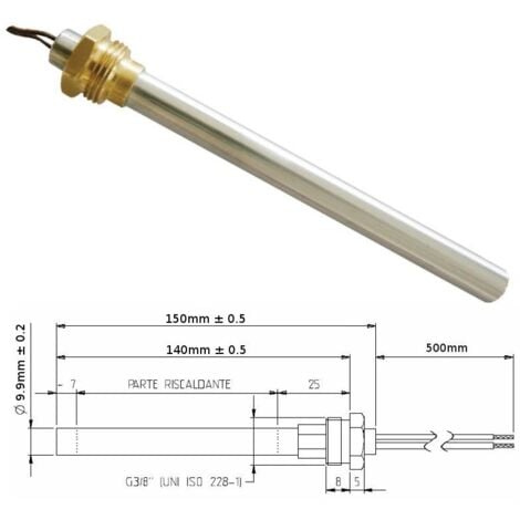 Resistenza Candeletta Stufa pellet 250W 150mm Palazzetti MCZ PIAZZETTA 140mm