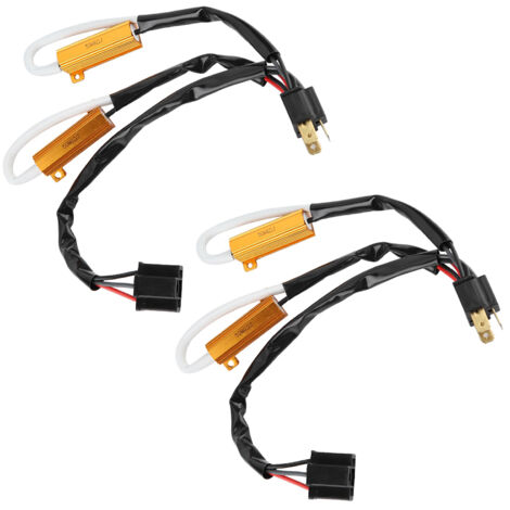 Resistore di carico LED, plastica + metallo Connessione facile Cablaggio resistore 12V 50W 8RJ Nessun messaggio di errore per H4 H7 9005 9006 H8 H9 H11