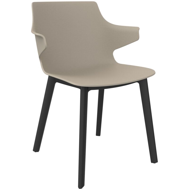 Resol - angie Chaise Click Intérieur, Extérieur Cachemire Gris - Noir - Set 2