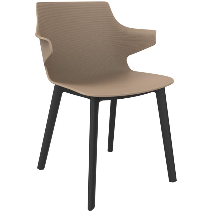 Resol - angie Chaise Click Intérieur, Extérieur Sable - Noir - Set 2