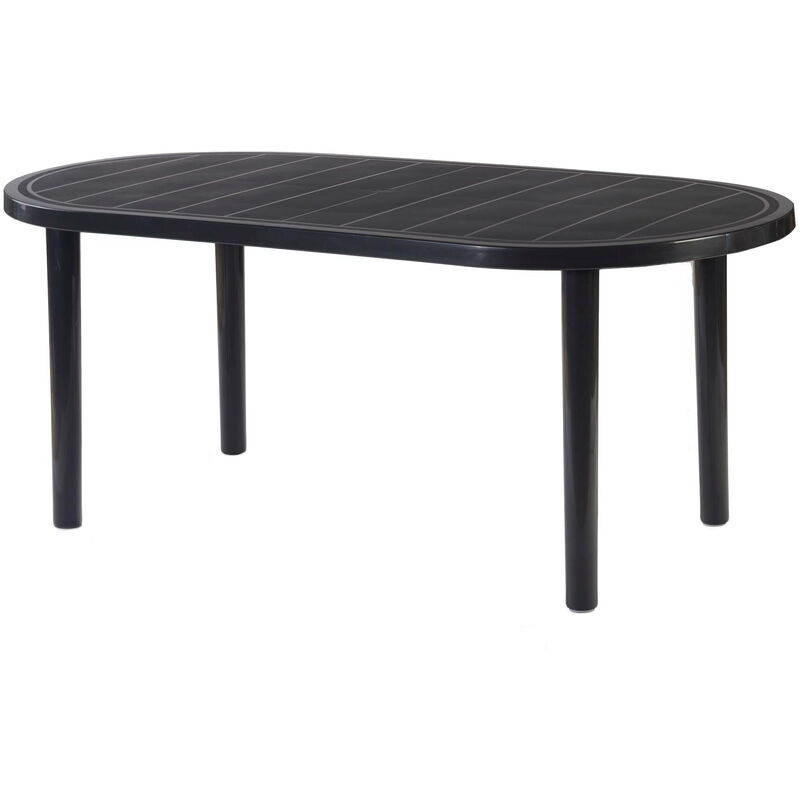 BRAVA 180x90 Table pour Jardin Extérieur jusqu'à 6 personnes avec trou pour parasol et protection UV | pour extérieur, salle à manger, terrasse ou