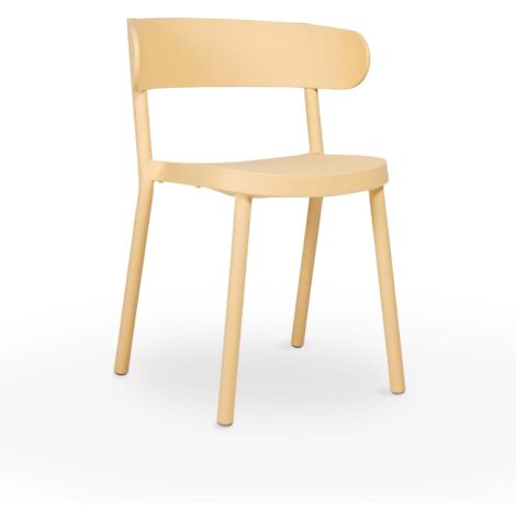 Resol CASINO ECO Chaise Recyclée Intérieur, Extérieur Jaune Feu - Set 4