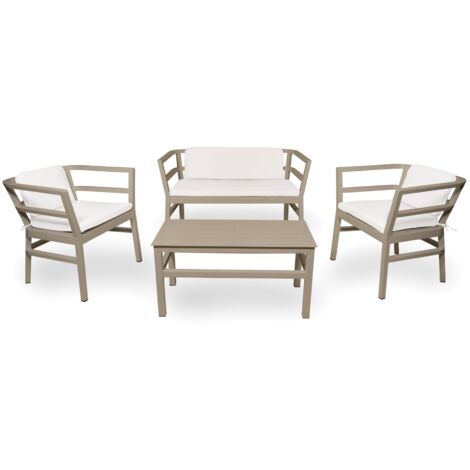 Resol CLICK-CLACK Set 2+1+1 Sillón-Sofá-Mesa Interior, Exterior Arena