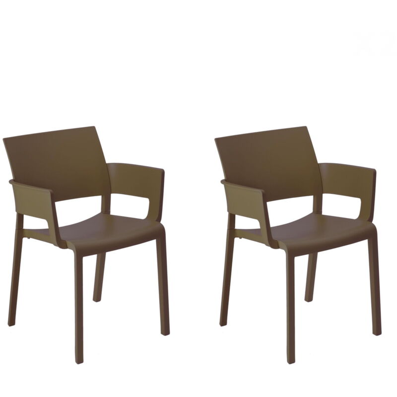 Resol - fiona Fauteuil Intérieur, Extérieur Set 2 Chocolat