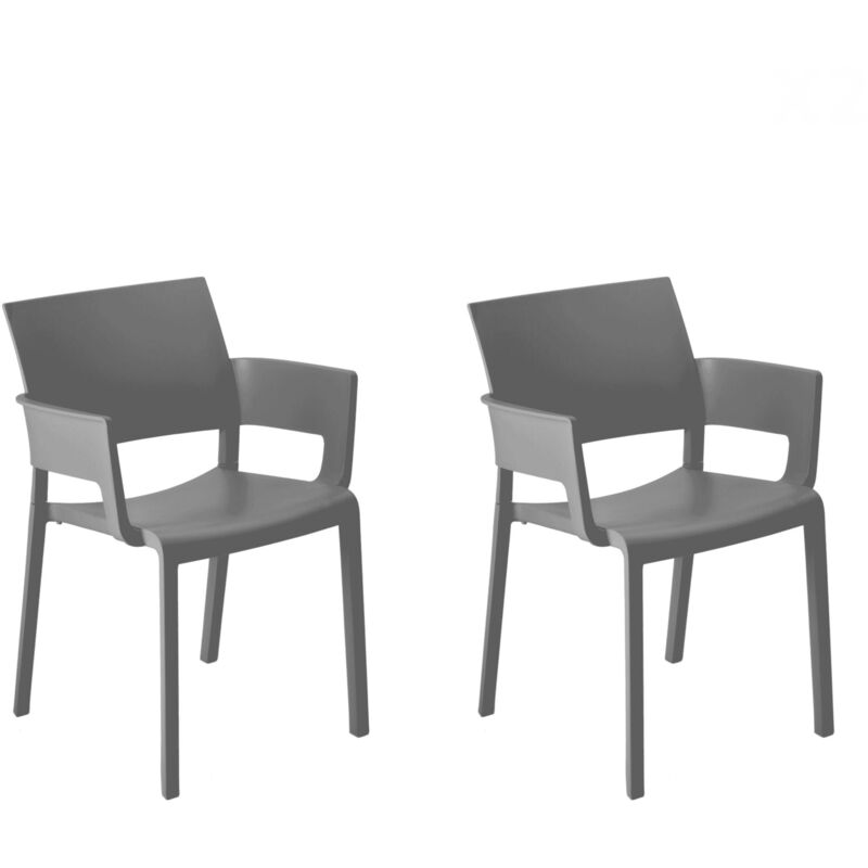 Resol - fiona Fauteuil Intérieur, Extérieur Set 2 Gris Foncé