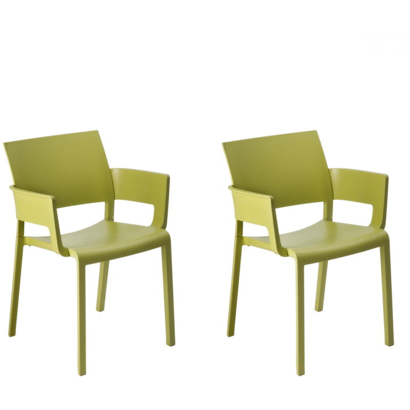 Resol - fiona Fauteuil Intérieur, Extérieur Set 2 Vert Olive
