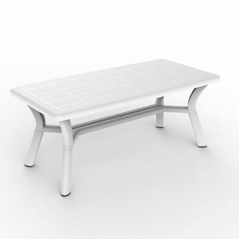 resol grupo Orquidea 180x90 Tavolo da Giardino Rettangolare, Bianco, 180 x 90 x 74 cm