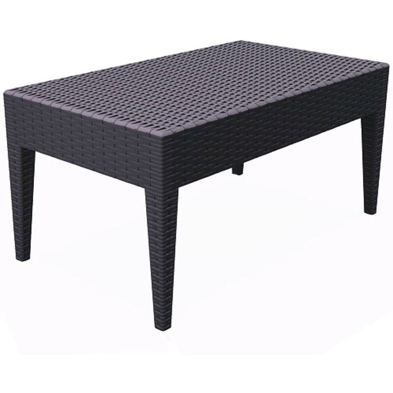 Ipanema 92x53 Table auxiliaire d'extérieur. Résine tressée type rotin | Table basse d'appoint pour le jardin, patio, terrasse ou petit balcon.