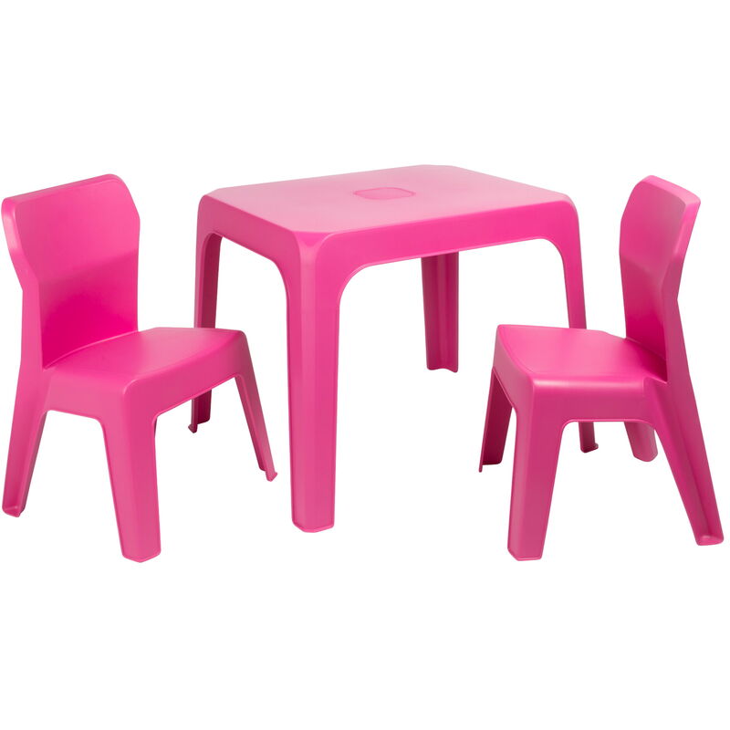 

Jan set infantil de 2 sillas y 1 mesa para interior, exterior, jardín - color fucsia - Resol