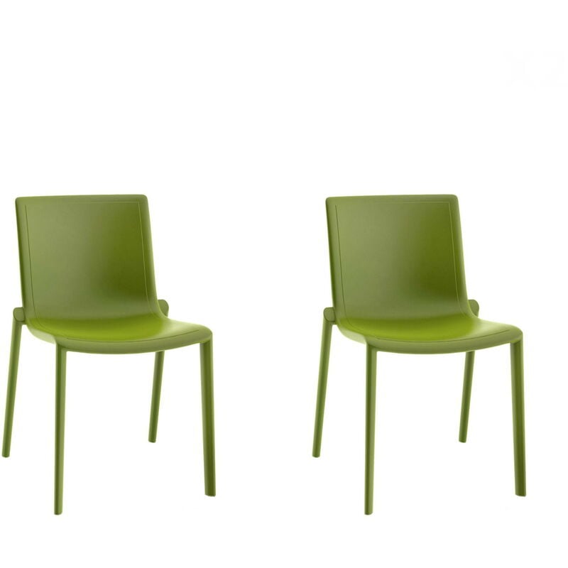 Resol KAT Chaise Intérieur, Extérieur Set 2 Vert Olive - Vert Olive