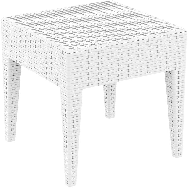 

mesa auxiliar cuadrada 45x45 de jardín exterior Ipanema - color blanco - Resol