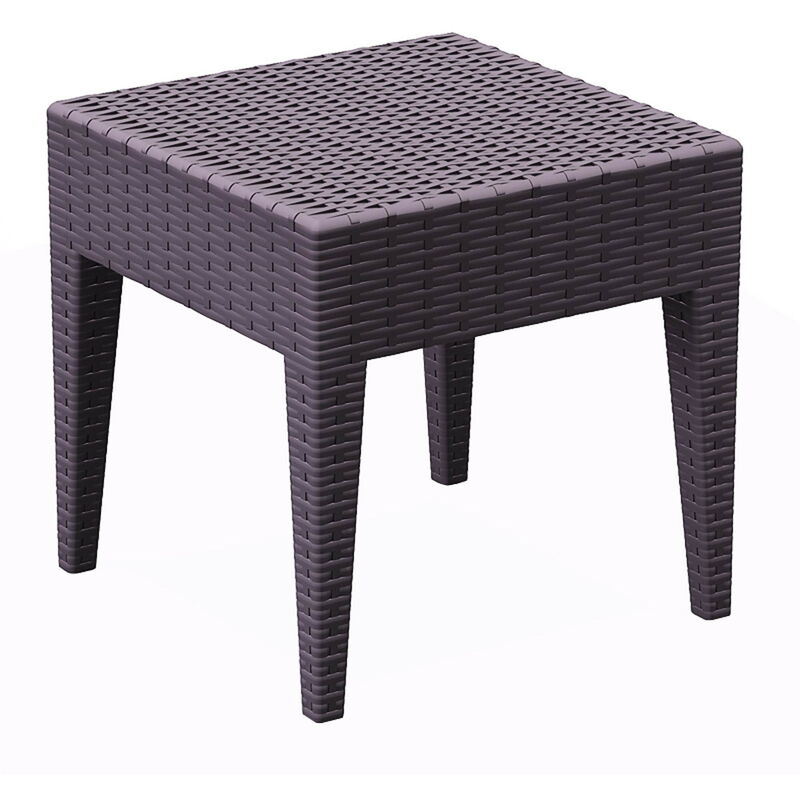 

mesa auxiliar cuadrada 45x45 de jardín exterior Ipanema - color chocolate - Resol