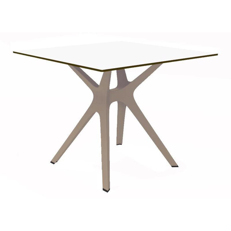 

mesa cuadrada 90x90 Vela S para interior, exterior, jardín - pie arena, tablero blanco - Resol