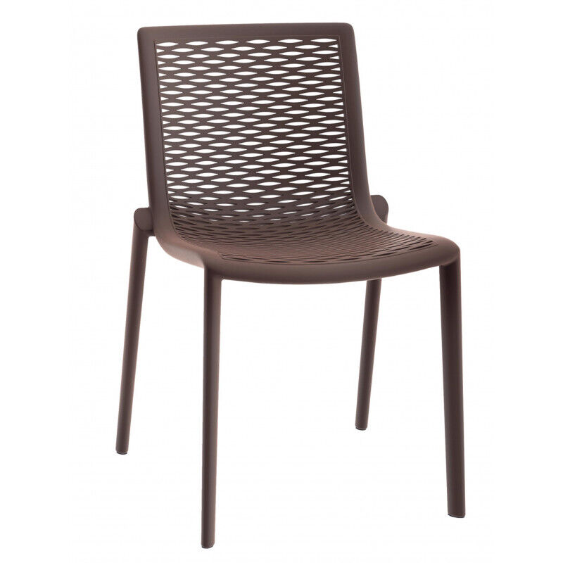 Resol - netkat Chaise Intérieur, Extérieur Chocolat - Set 4
