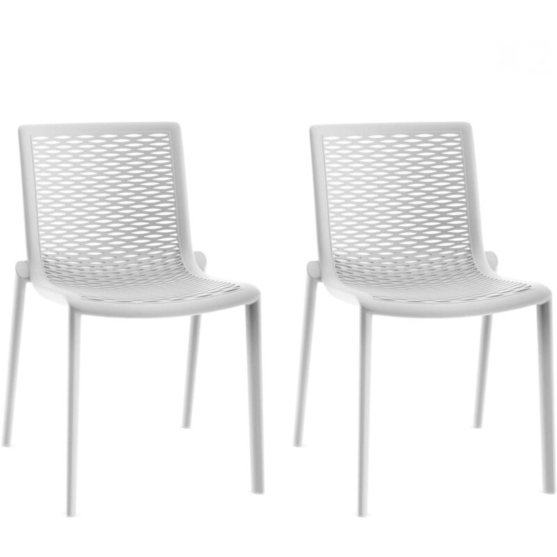 Resol NETKAT Chaise Intérieur, Extérieur Set 2 Blanc Resol NETKAT Chaise Intérieur, Extérieur Set 2 Blanc