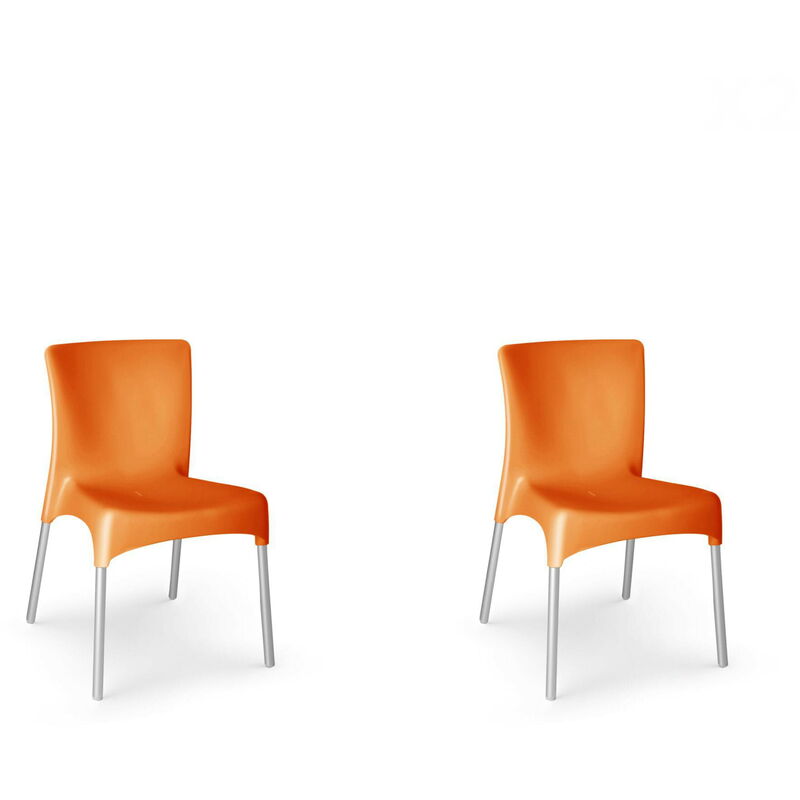 

set de 2 sillas de diseño Moon para interior, exterior, jardín - color naranja - Resol