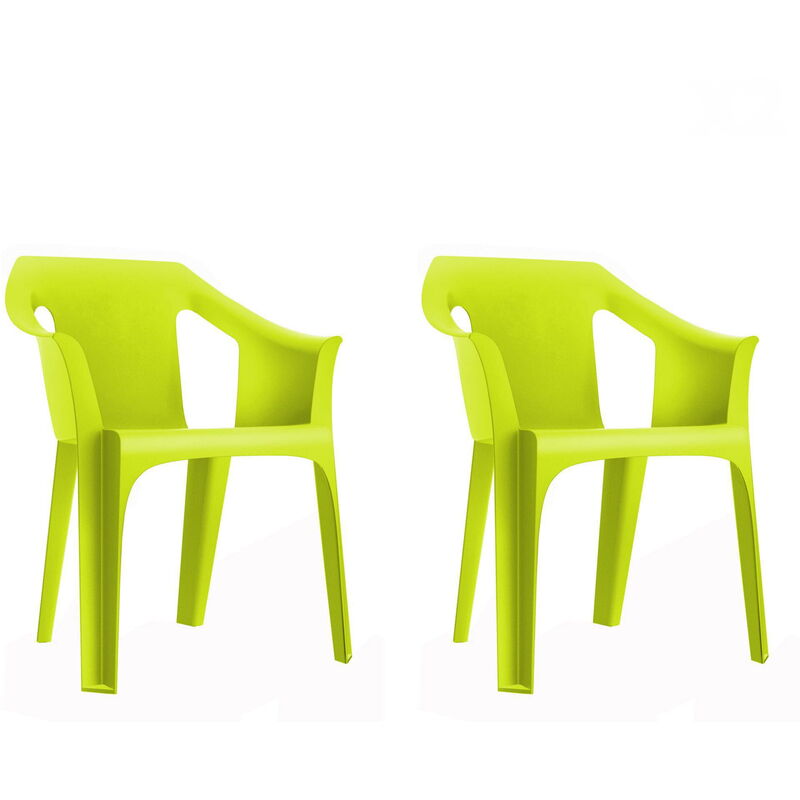 

set de 2 sillones de jardín exterior Cool - color verde lima - Resol